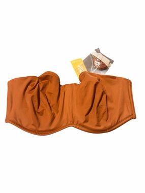 Strapless Bandeau Bra - Rust Orange